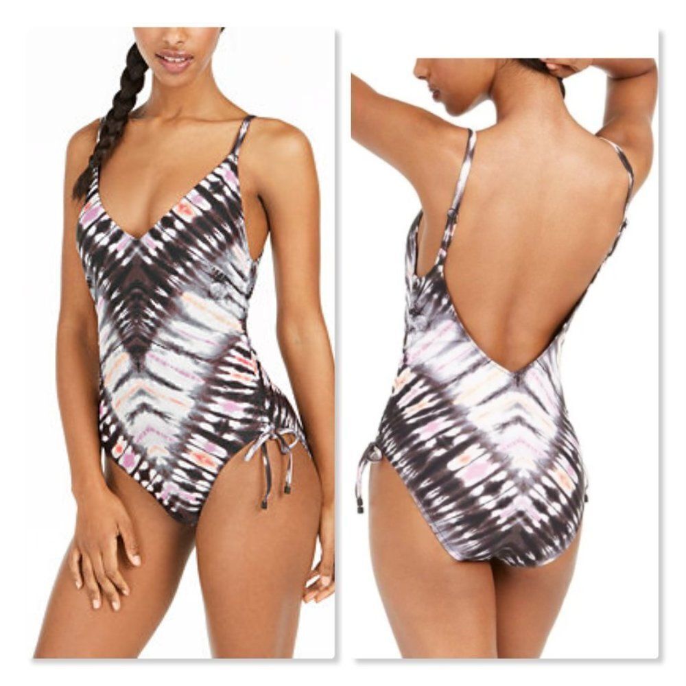 Bar III Tie-Dyed Low-Back One-Piece Swimsuit- NEW